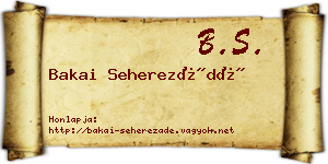 Bakai Seherezádé névjegykártya